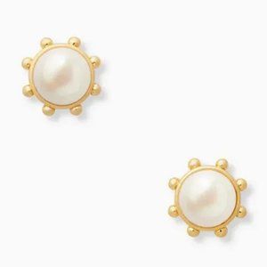 ✨ NEW Kate Spade PEARL Flying Colors Bezel Studs Earrings